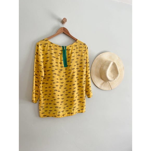 Anthropologie Yellow and Brown Blouse - Picture 7 of 8